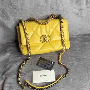 Chanel Vibrant Yellow Quilted Shoulder Bag